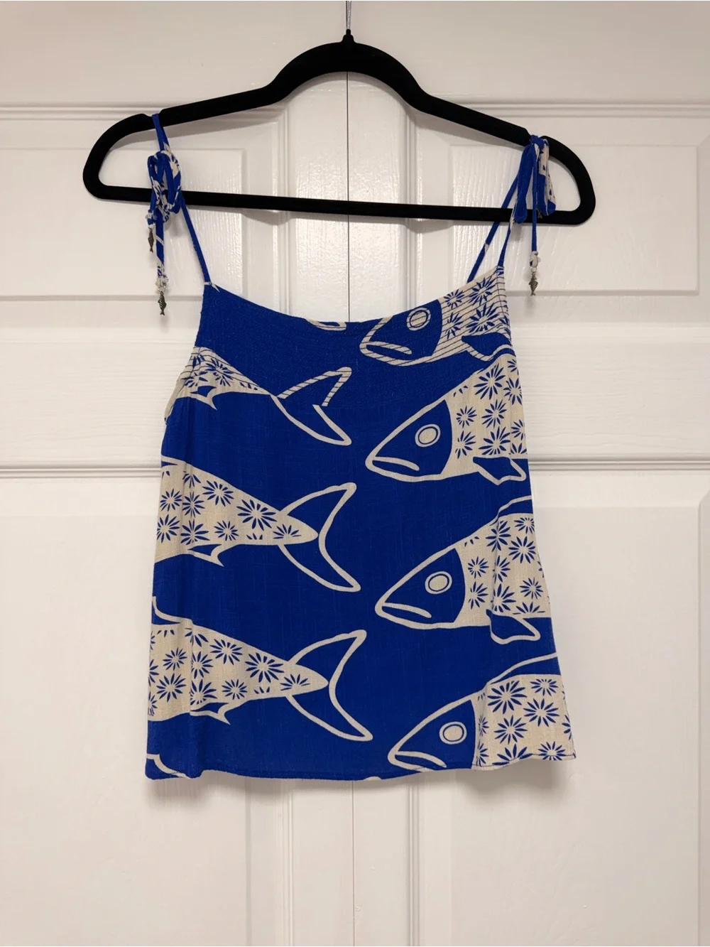 Rose + Olive Resort Blue Fish Print 2 Piece Set Size S